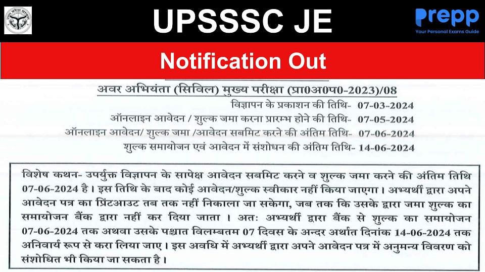 Upsssc Je Notification Out Apply For Junior Engineer Vacancies