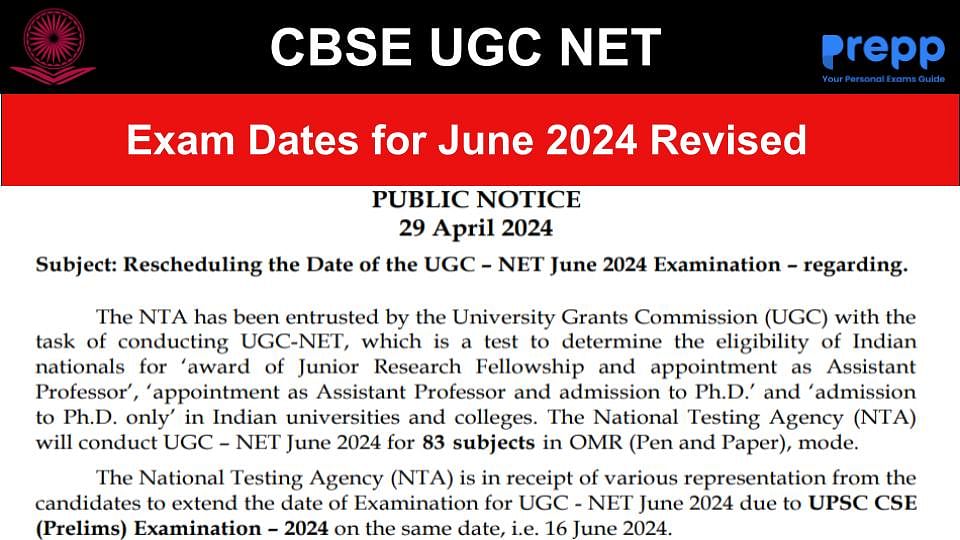 UGC NET June 2024 Exam Dates Revised Check New Exam Dates