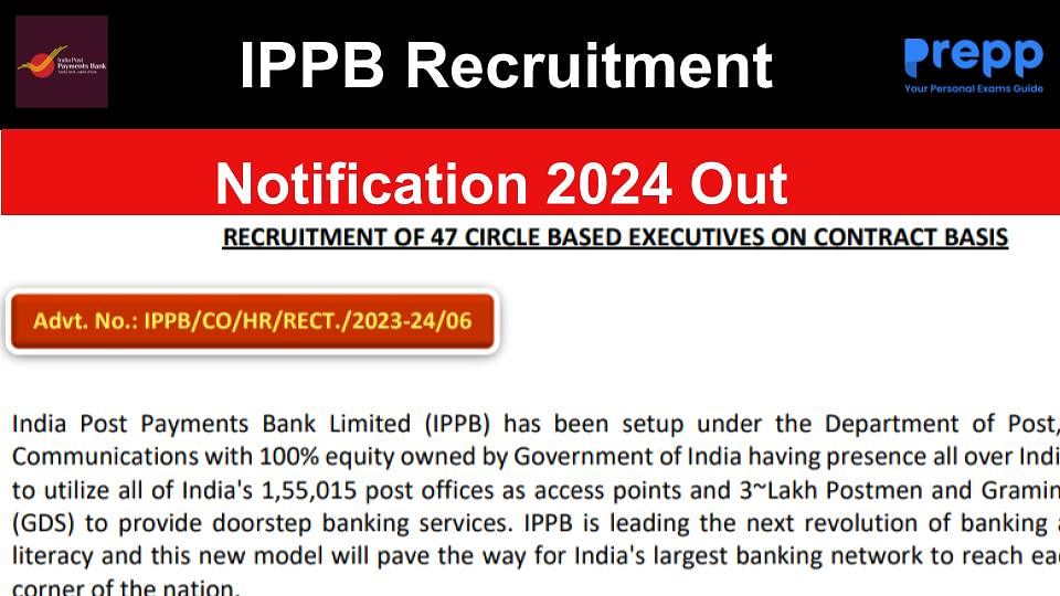 IPPB Executive Recruitment 2024 Notification Out For 47 Posts At ...