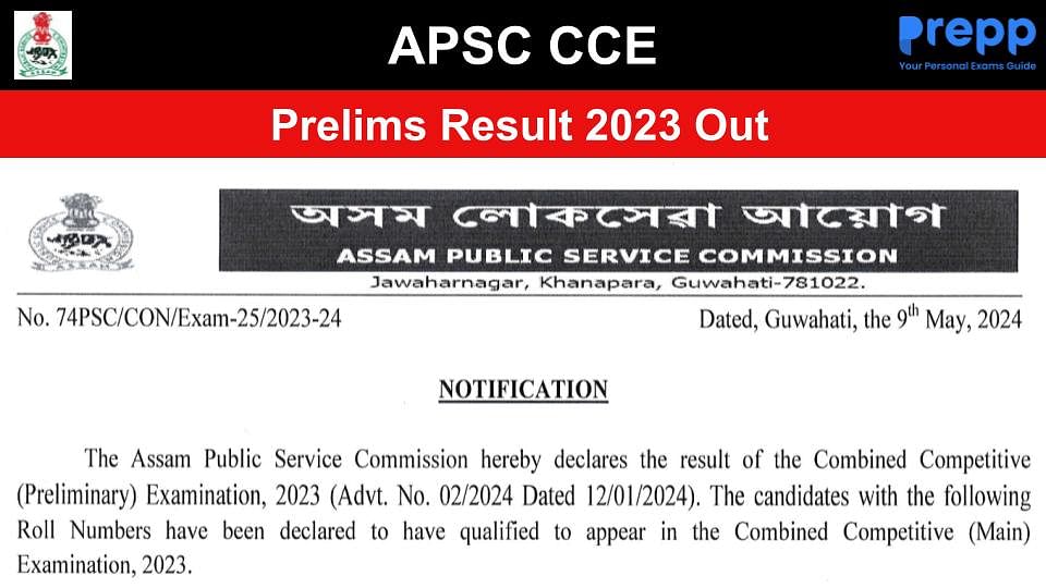 APSC CCE Prelims Result 2024 Out At Apsc.nic.in; Download Merit List ...