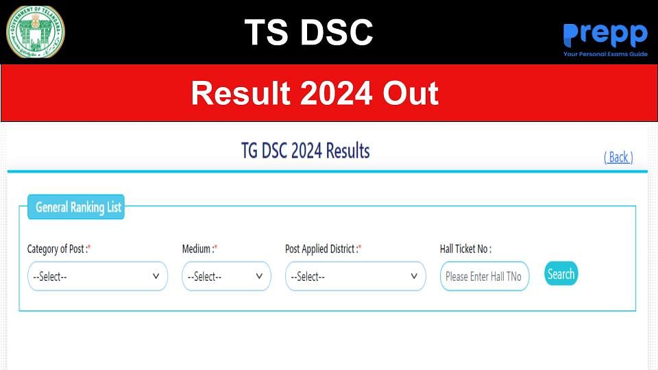 TS DSC Result 2024 Released; Check Merit List Here