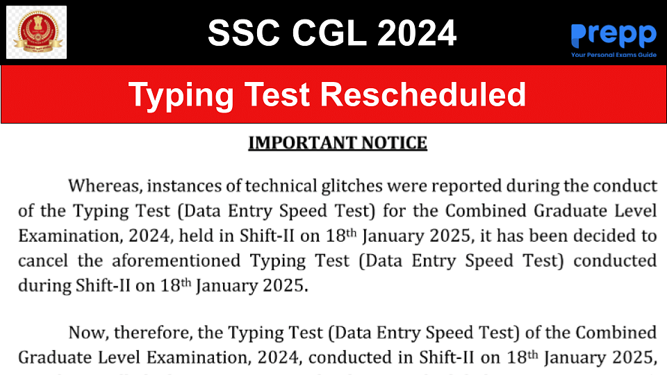 SSC CGL Tier 2 Typing Test 2025 Rescheduled Check New Exam Date Here