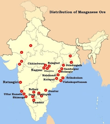 Distribution of Manganese Ore