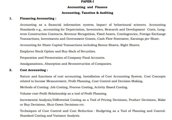 UPSC Commerce Syllabus- IAS Commerce Optional Syllabus Paper-I 1