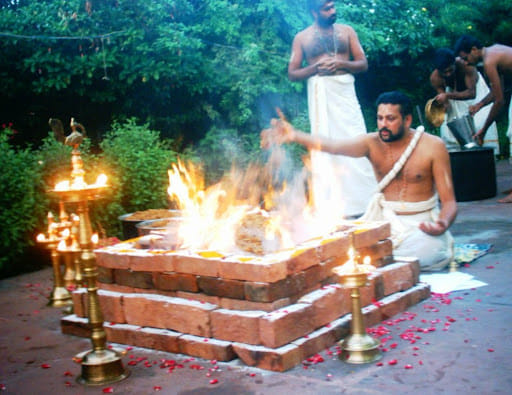 sacrificial fire (yajna) ritual - In Yajurveda