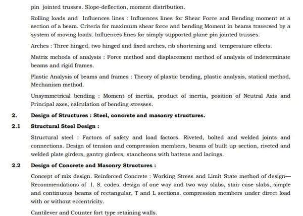 UPSC Civil Engineering Syllabus
