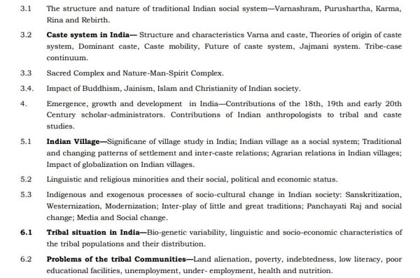 UPSC Anthropology Syllabus for IAS Mains- Anthropology Syllabus Paper-II 2