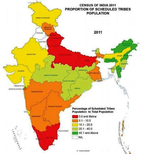 Schedule Tribes - Population Distribution