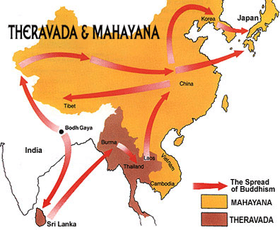 Spread of Mahayana and Theravada Buddhism