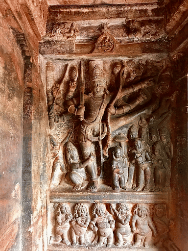 Trivikrama stepping Vishnu