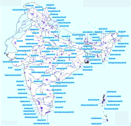 Map of National Parks
