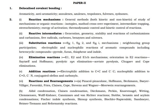 UPSC Chemistry Syllabus- Chemistry Optional Syllabus Paper-II 1