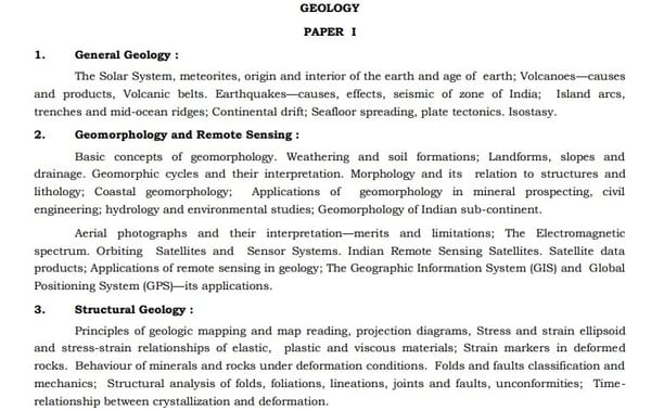 UPSC Geology Optional Paper I Syllabus-1