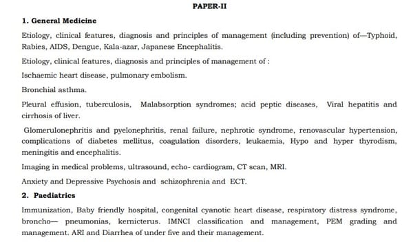 UPSC Medical Science Syllabus- Paper -II 1