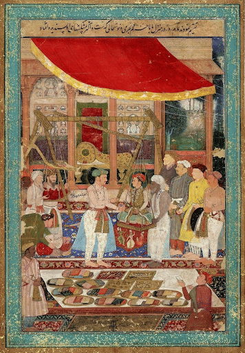 Jahangir weighing Prince Khurram