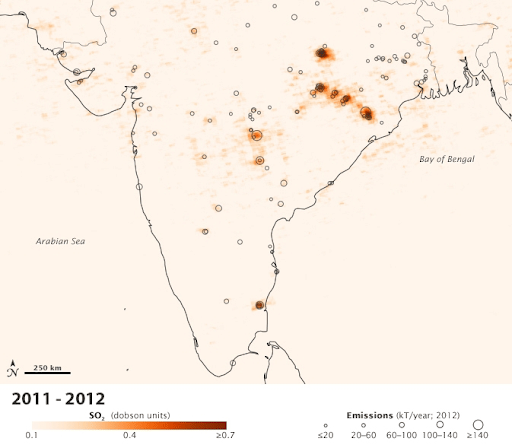 Spread of Acid Rain in India