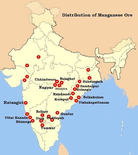 Distribution of Manganese Ore