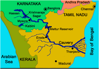 Course of River Cauvery