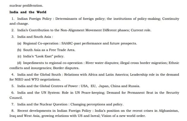 UPSC Political Science Optional Syllabus Paper II-3