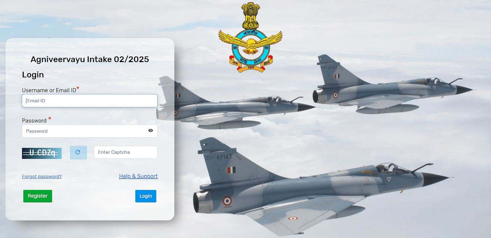 IAF Agniveer Vayu Registration 02/ 2025 begins at agnipathvayu.cdac.in
