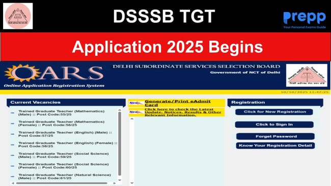 Apply Online for DSSSB TGT 2025 