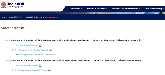 IOCL Recruitment Notification 2025