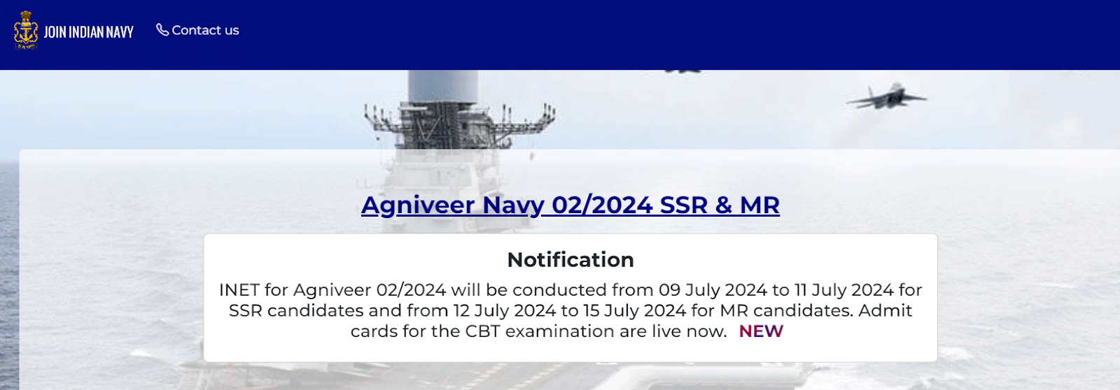 Indian Navy Admit Card 2024
