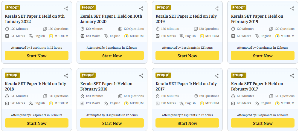 Kerala SET Mock Tests