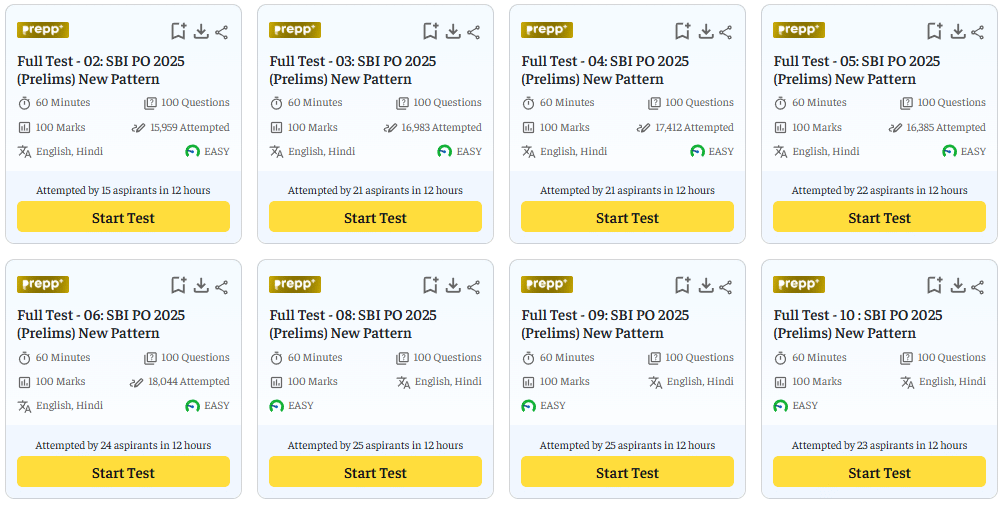SBI PO Test Series