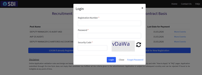 SBI SCO Application Process 2026
