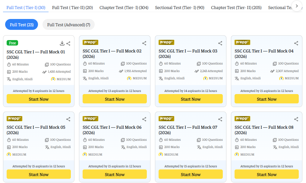 SSC CGL Mock Tests