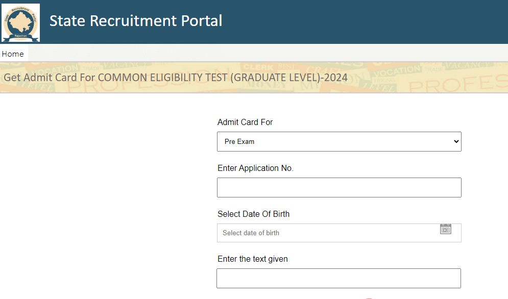 RSMSSB CET Admit Card