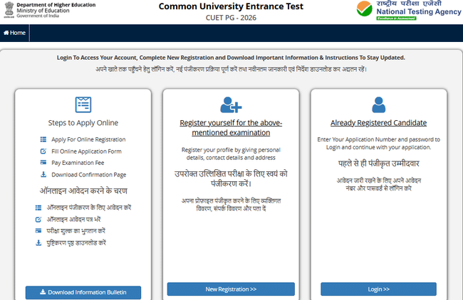 CUET PG Application Process 2026