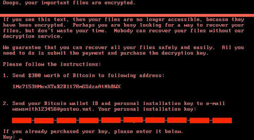 System infected by Petya Ransomware