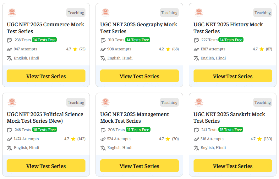 UGC NET Mock Tests
