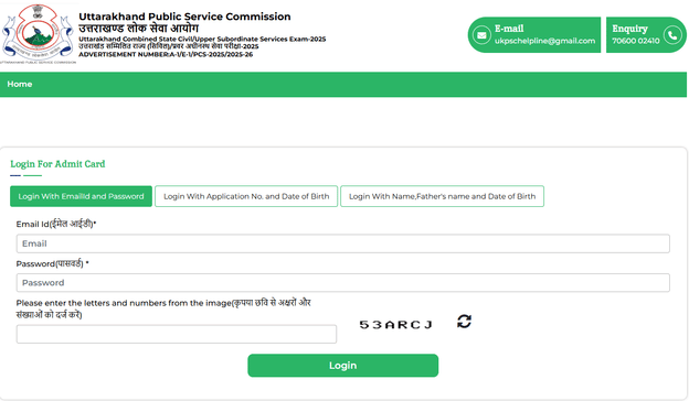 UKPSC Admit Card 2025 Out