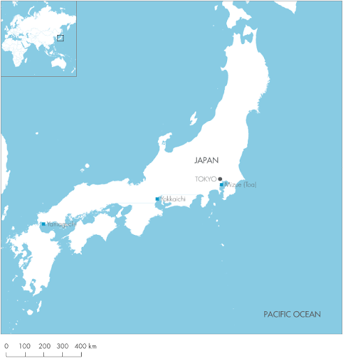 Location of the city Yokkaichi, Japan
