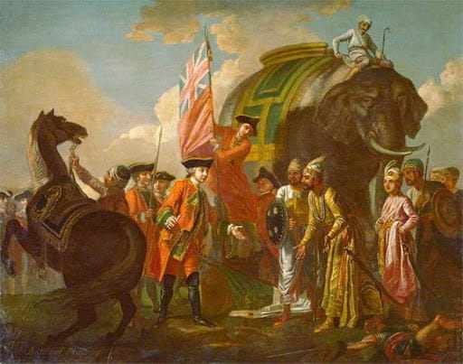Lord Clive meeting with Mir Jafar after the Battle of Plassey