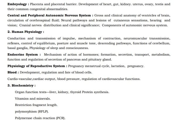 UPSC Medical Science Syllabus- Paper -I 2