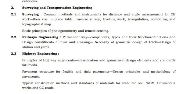 UPSC Civil Engineering Syllabus