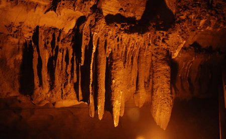 Stalactites in the caves