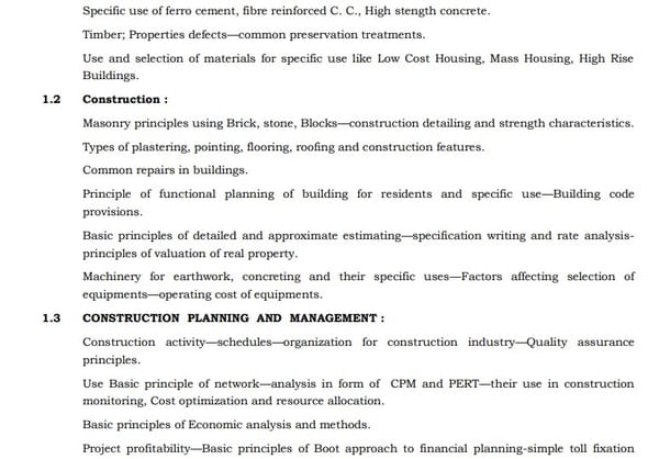 UPSC Civil Engineering Syllabus