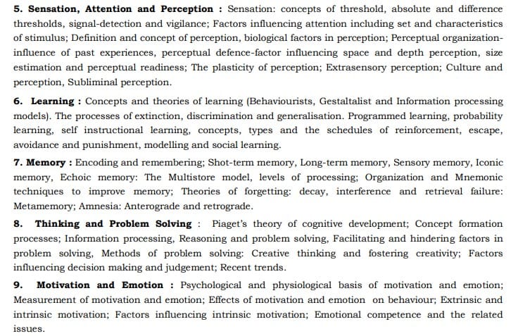 UPSC Psychology Syllabus- Syllabus for UPSC Psychology Paper-I - 2