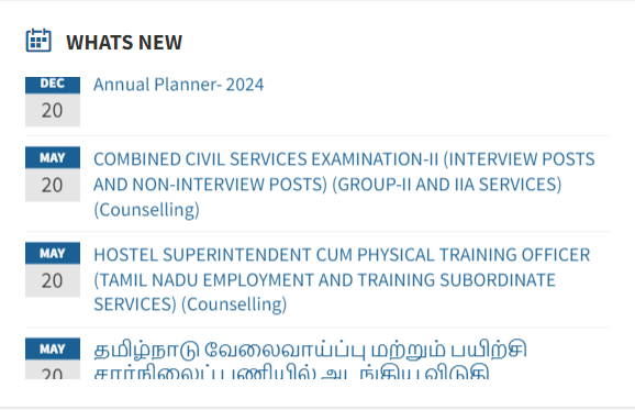 exam schedule